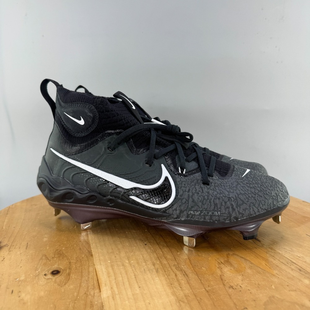 Nike Alpha Huarache NXT Mens Size 9 Black White Metal Baseball Cleats DJ6517-010